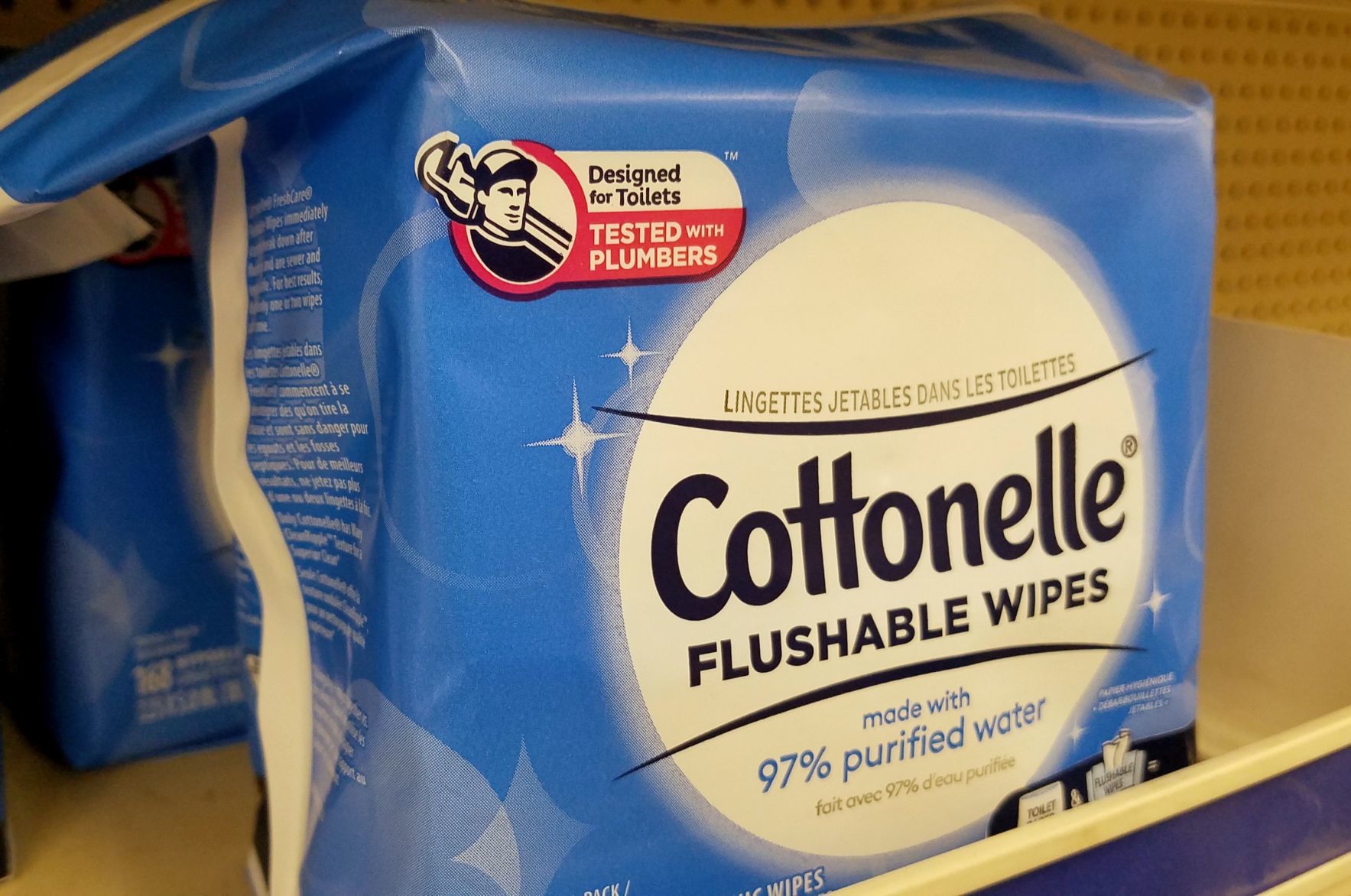 Flushable wipes package